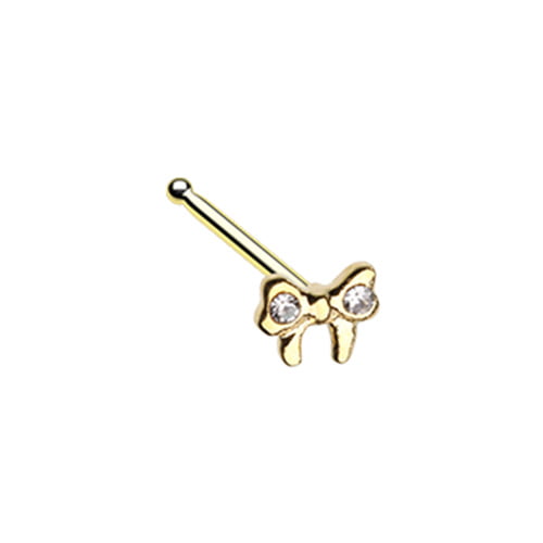 WildKlass Jewelry Golden Dainty Bow-Tie 316L Surgical Steel Belly Button Ring 